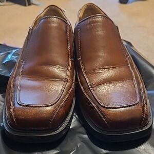 Men's Brown Leather Docker Slip On Size 12 Shoes